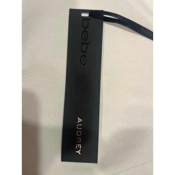 Bebe Audrey White Flare Wide Leg Dress Pants Womens Career Trousers Size 10 NWT - Picture 2 of 8